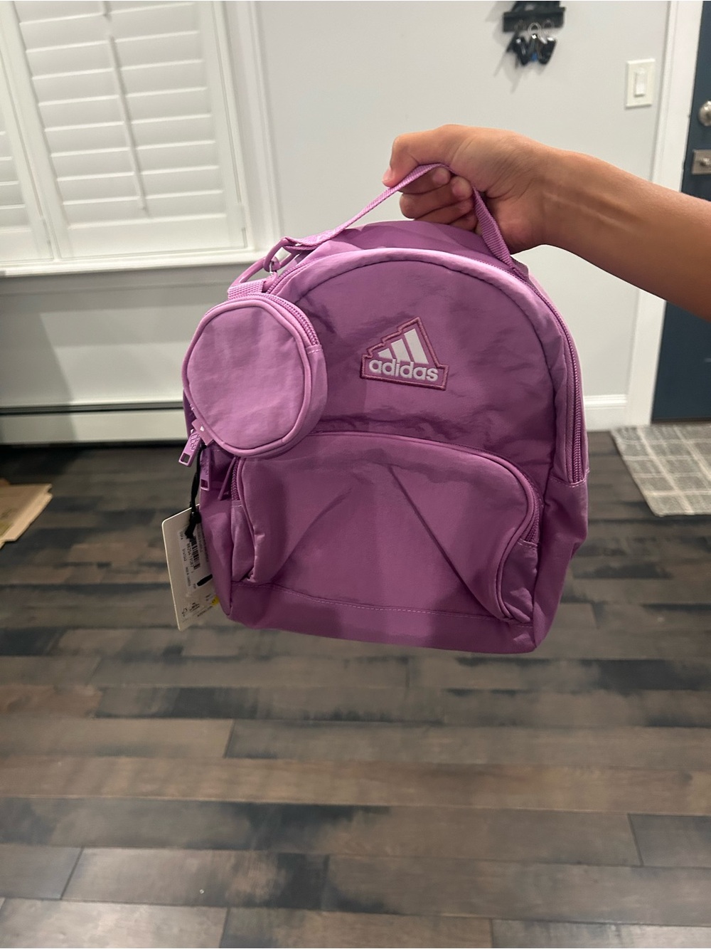 adidas Kids Lavender/Purple Mini Backpack with Round Coin Pouch